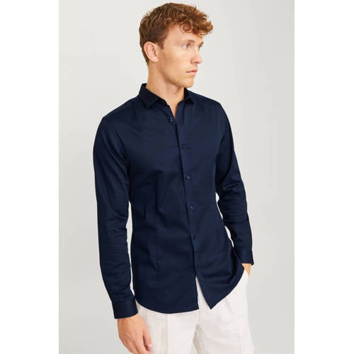 JACK & JONES PREMIUM zakelijk overhemd donkerblauw afbeelding