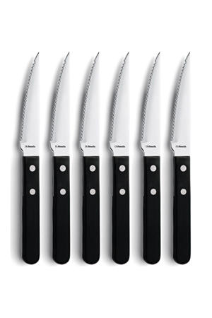 steakmessen rvs + zwart (6-delig)