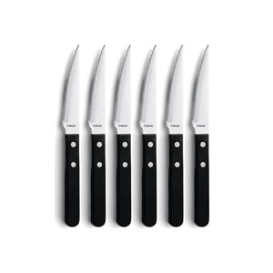 steakmessen rvs + zwart (6-delig)