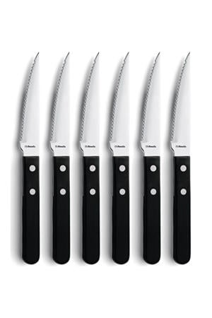 steakmessen rvs + zwart (6-delig)