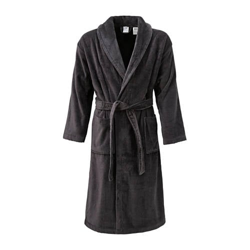 Vandyck unisex velours badjas Prestige antraciet afbeelding