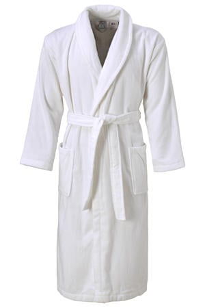 unisex velours badjas Prestige wit