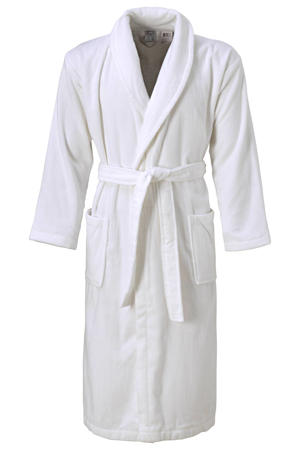 unisex velours badjas Prestige wit