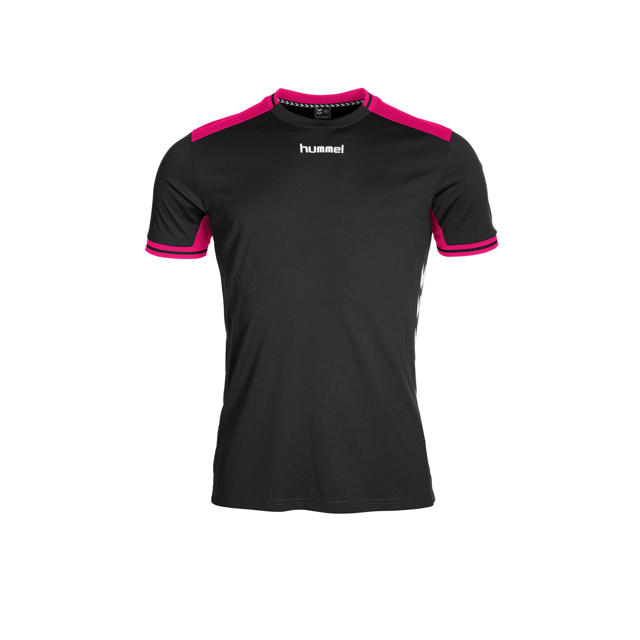 hummel T-shirt zwart/roze | wehkamp