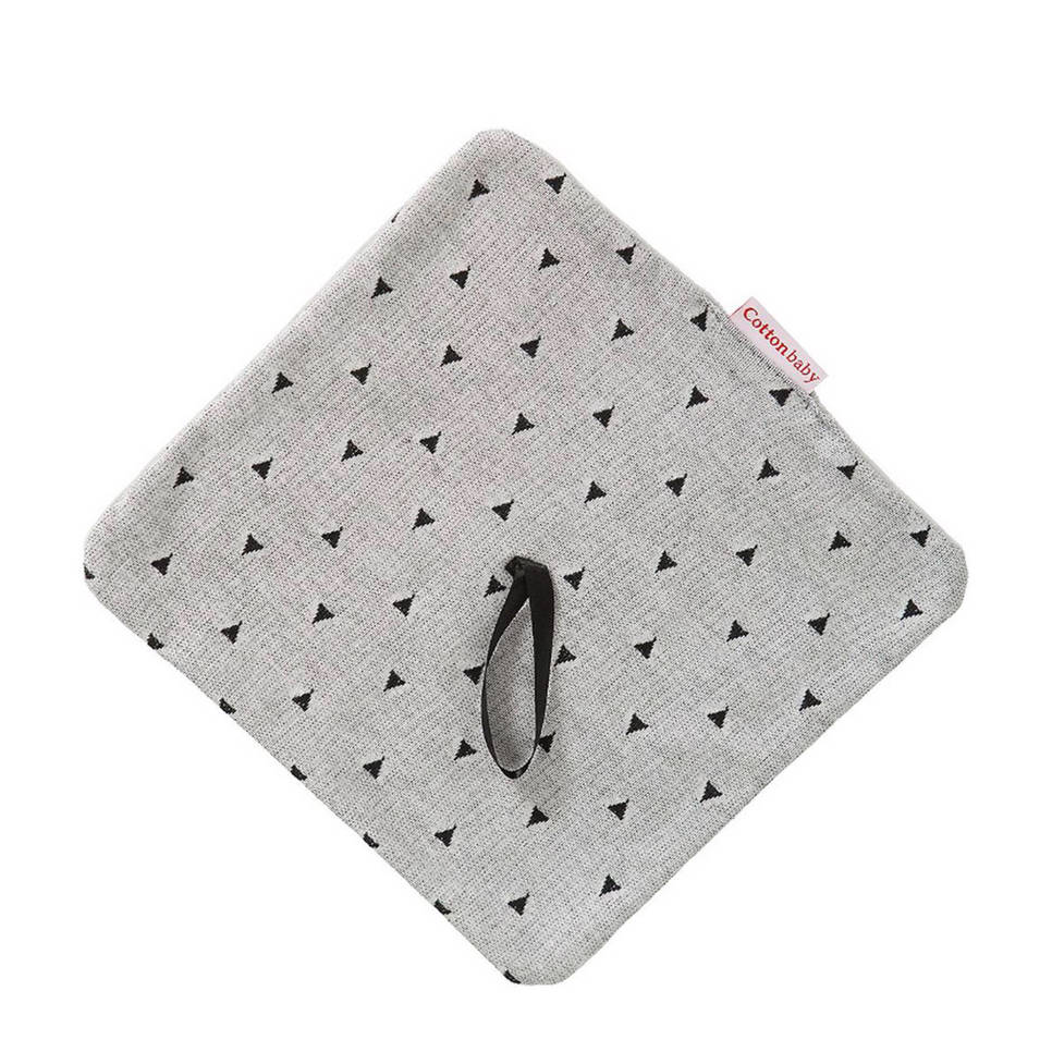 Cottonbaby driehoek speendoekje grijs/zwart, Grijs/zwart