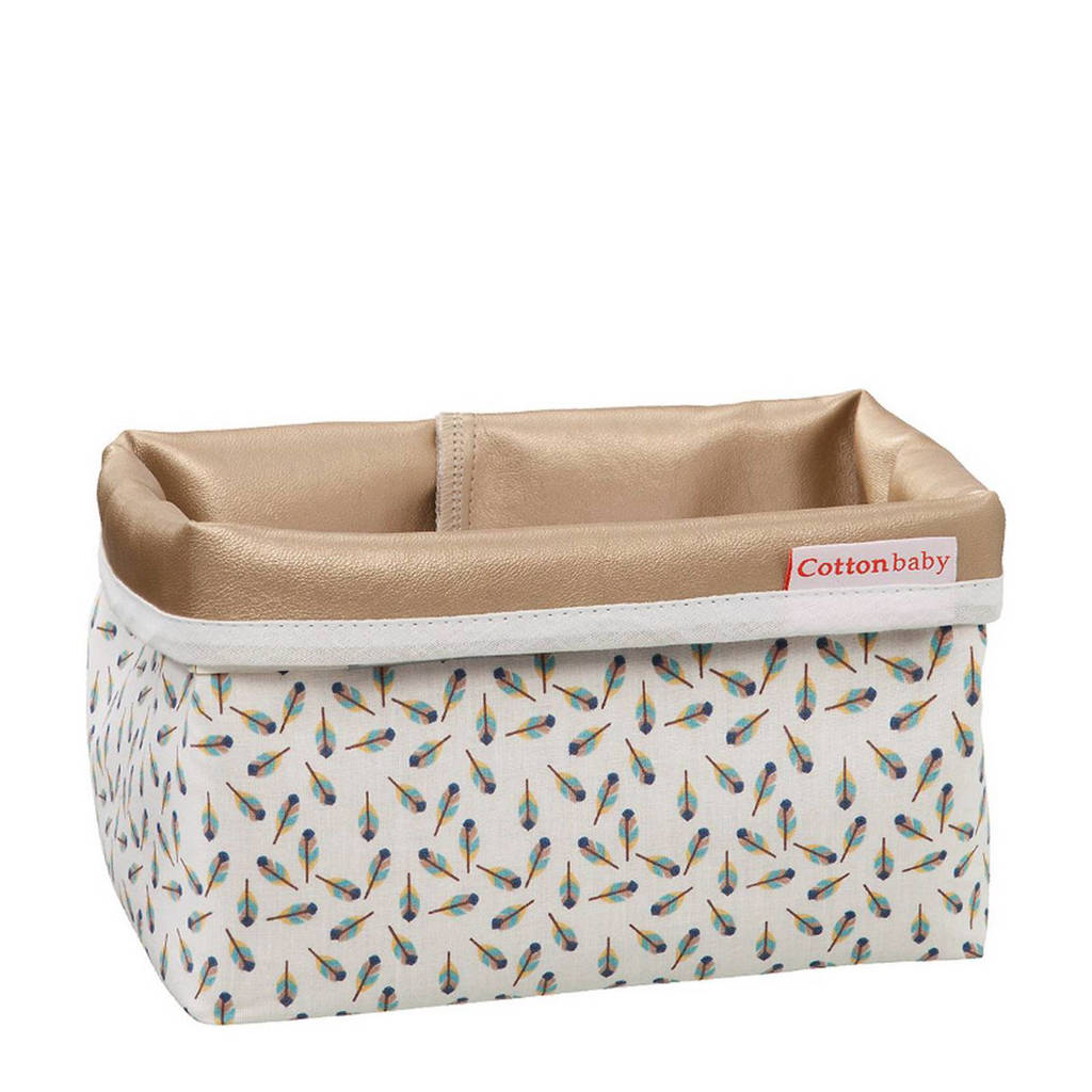 Cottonbaby veertjes commodemandje wit/zwart/bruin, Wit/bruin/zwart