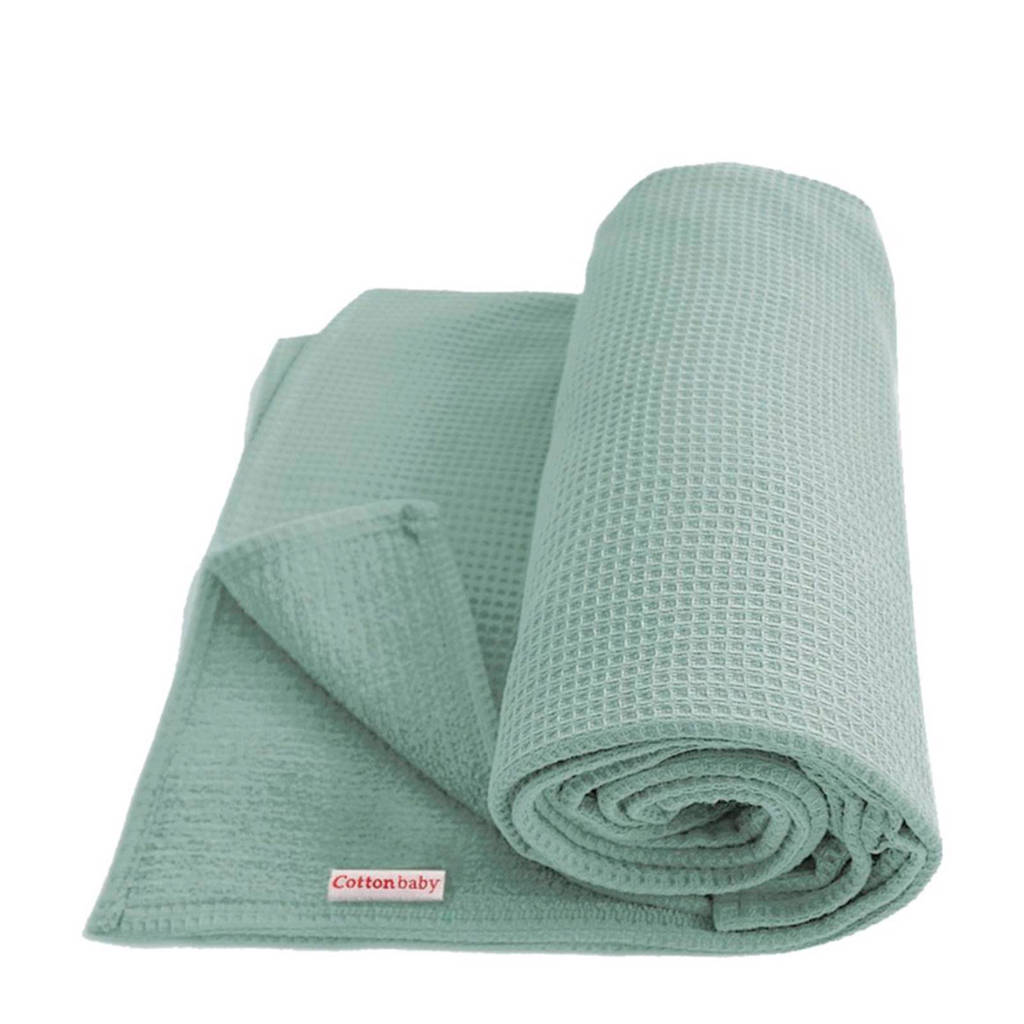 Cottonbaby baby wiegdeken 90x75 cm oudgroen, Oudgroen
