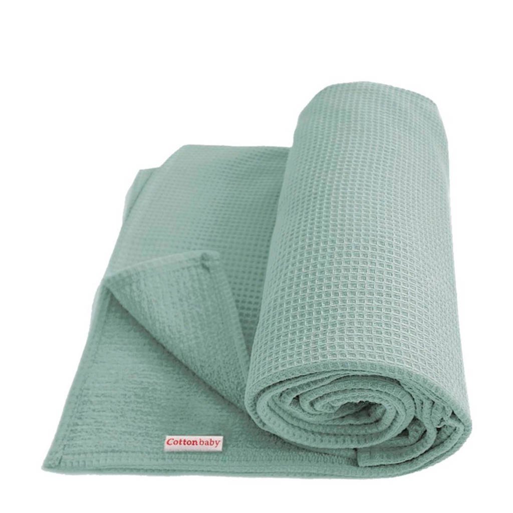 Cottonbaby wiegdeken 90x75 cm oudgroen, Oudgroen