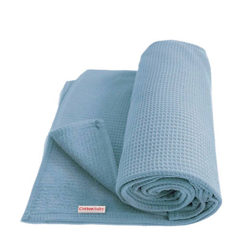 Cottonbaby Wiegdeken 90X75 Cm Oudblauw cottonbaby kopen in de aanbieding