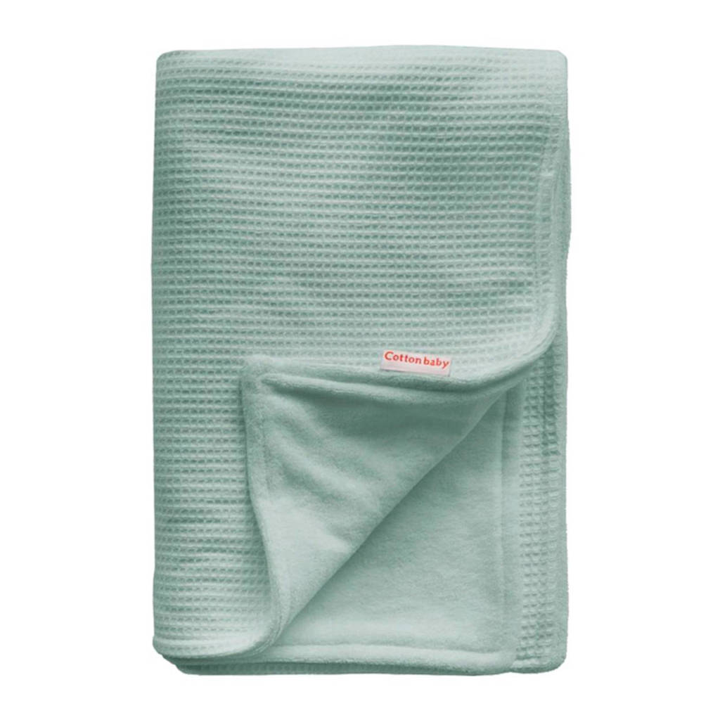 Cottonbaby baby wiegdeken gevoerd 75x95 cm oudgroen, Oudgroen