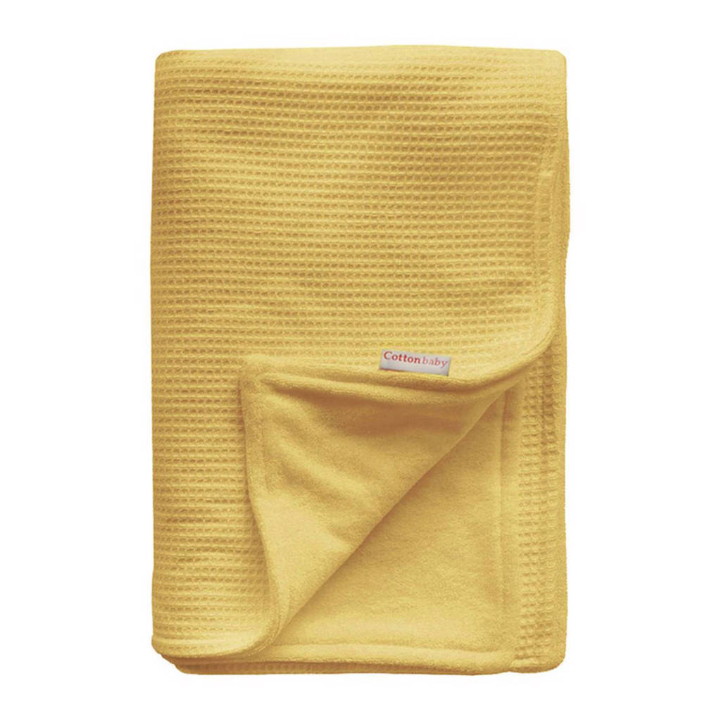 Cottonbaby baby ledikantdeken gevoerd 120x150 cm oker, Oker