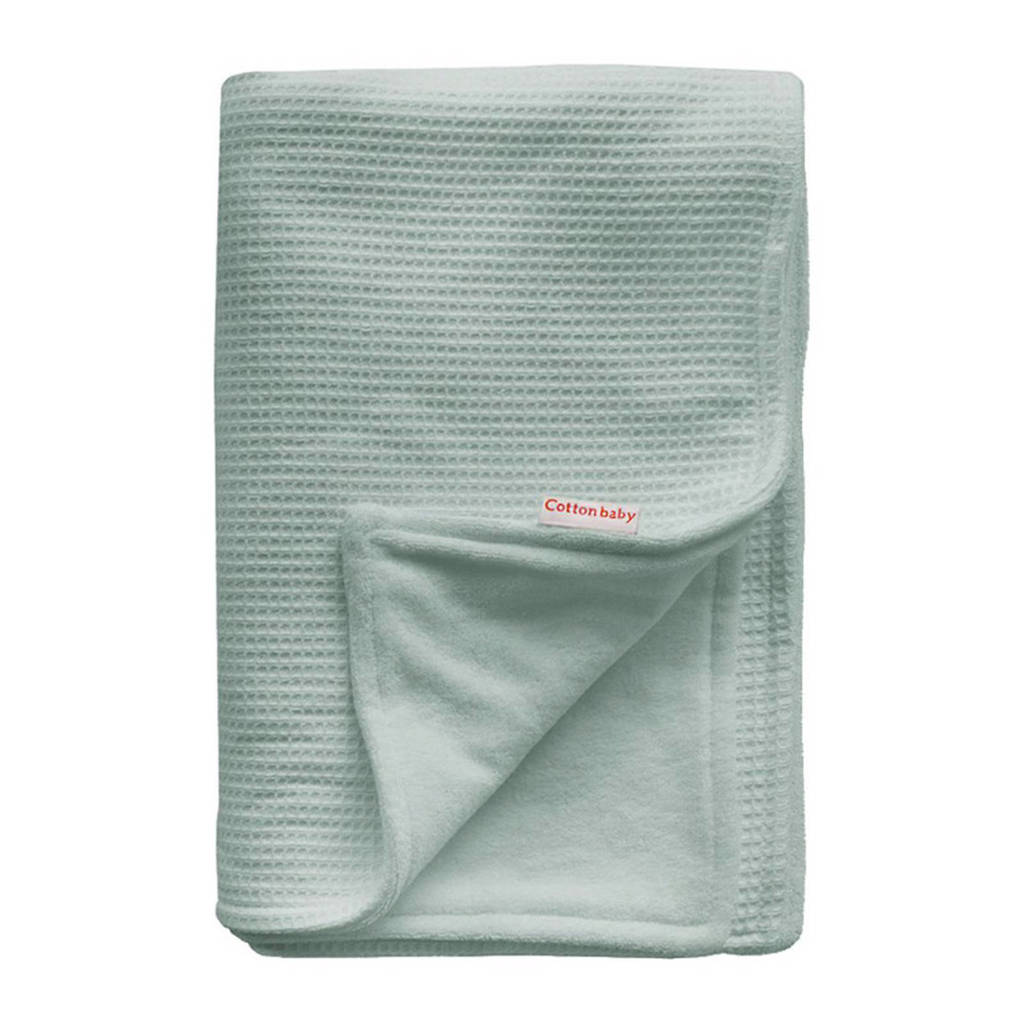 Cottonbaby baby ledikantdeken gevoerd 120x150 cm oudgroen, Oudgroen