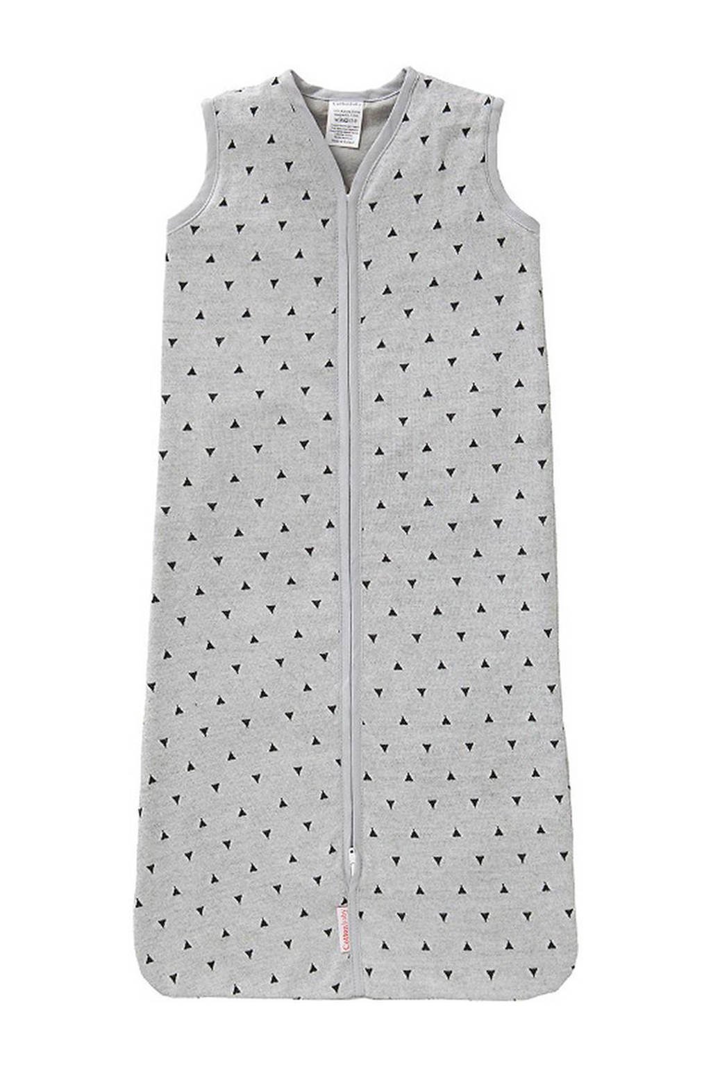 Cottonbaby driehoek baby slaapzak gevoerd 80 cm grijs/zwart, Grijs/zwart