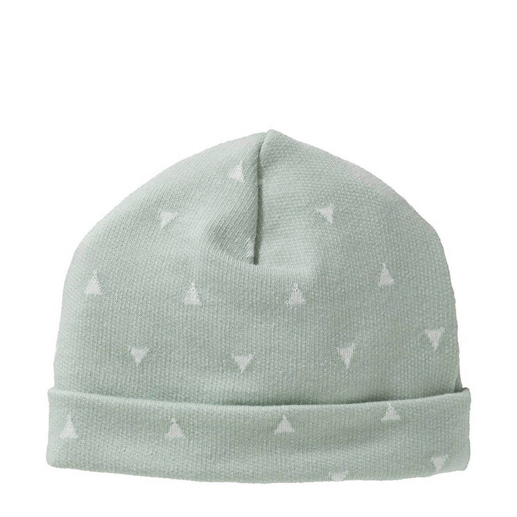 Cottonbaby driehoek babymutsje 0-3 mnd mint, Mint