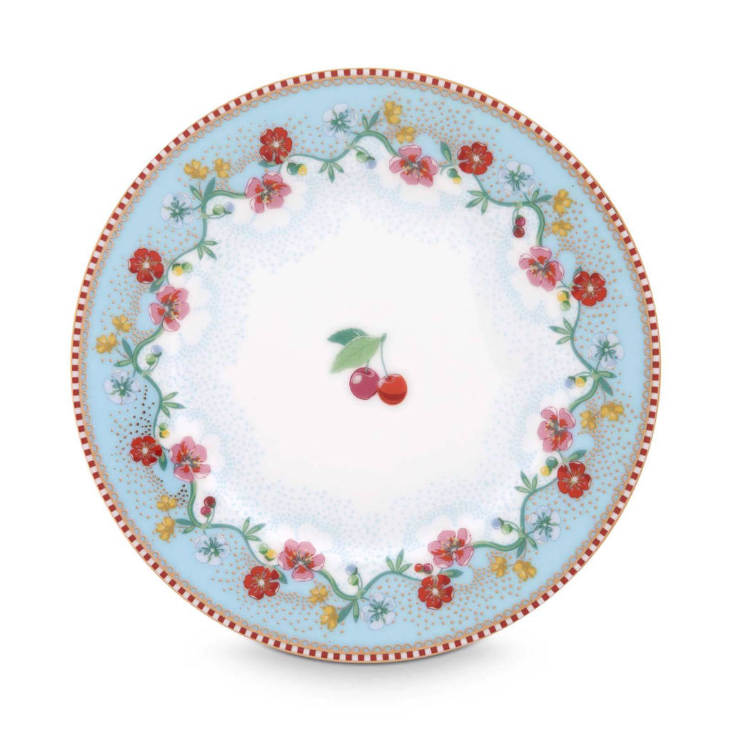 Pip Studio Floral gebaksbord (Ø17 cm), Blauw