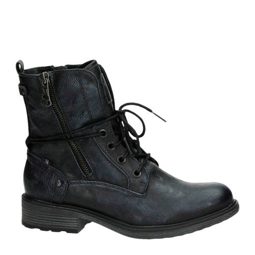 Mustang Veterboots Zwart mustang kopen in de aanbieding