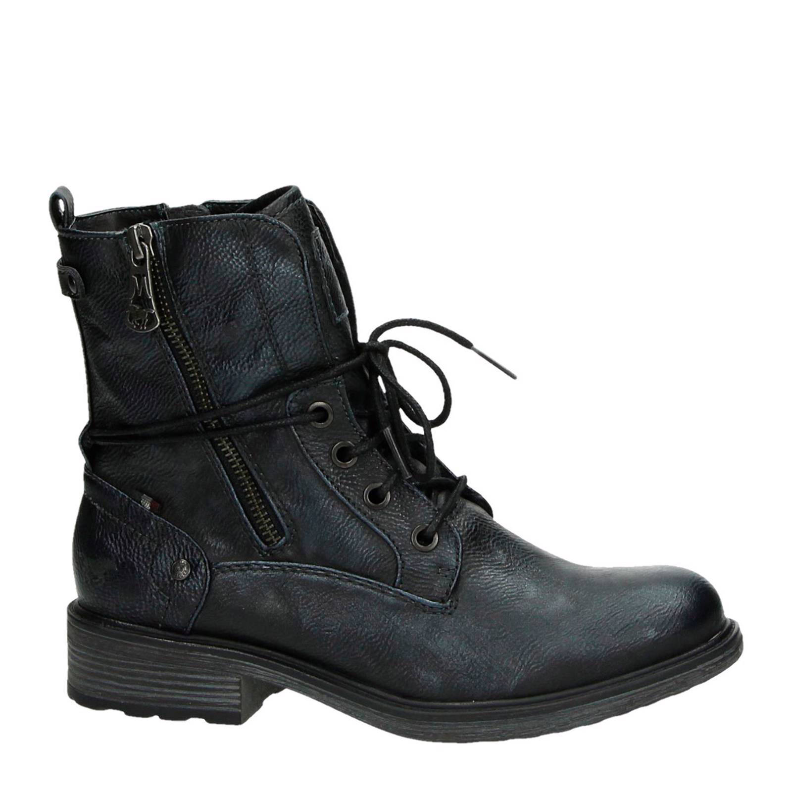 Mustang veterboots zwart | wehkamp