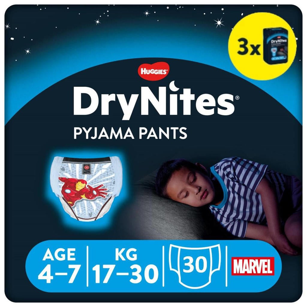 Huggies DryNites jongens - 4-7 jaar (17-30 kg) - 30 luierbroekjes