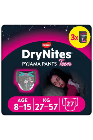 DryNites Pyjama Pants Girl 8-15 Years (27-57kgs) 3 pakken