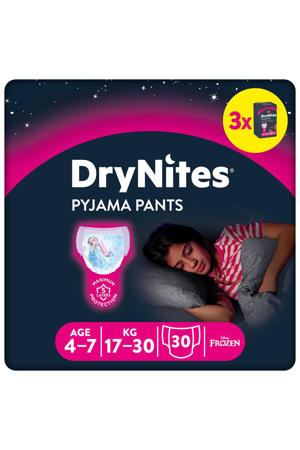 DryNites® luierbroekjes - meisjes - 4 tot 7 jaar (17 - 30 kg) - 30 stuks