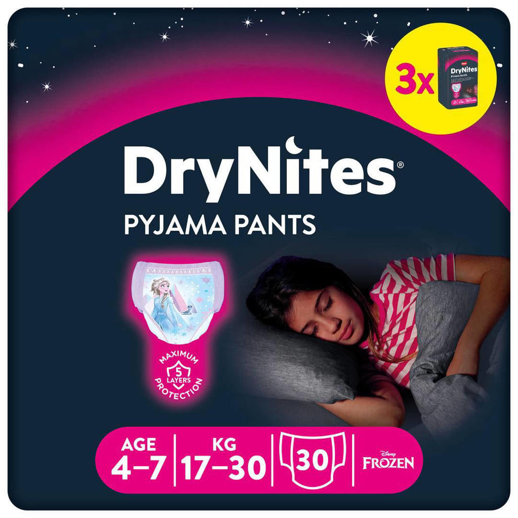 Huggies DryNites meisjes - 4-7 jaar (17-30 kg) - 30 luierbroekjes