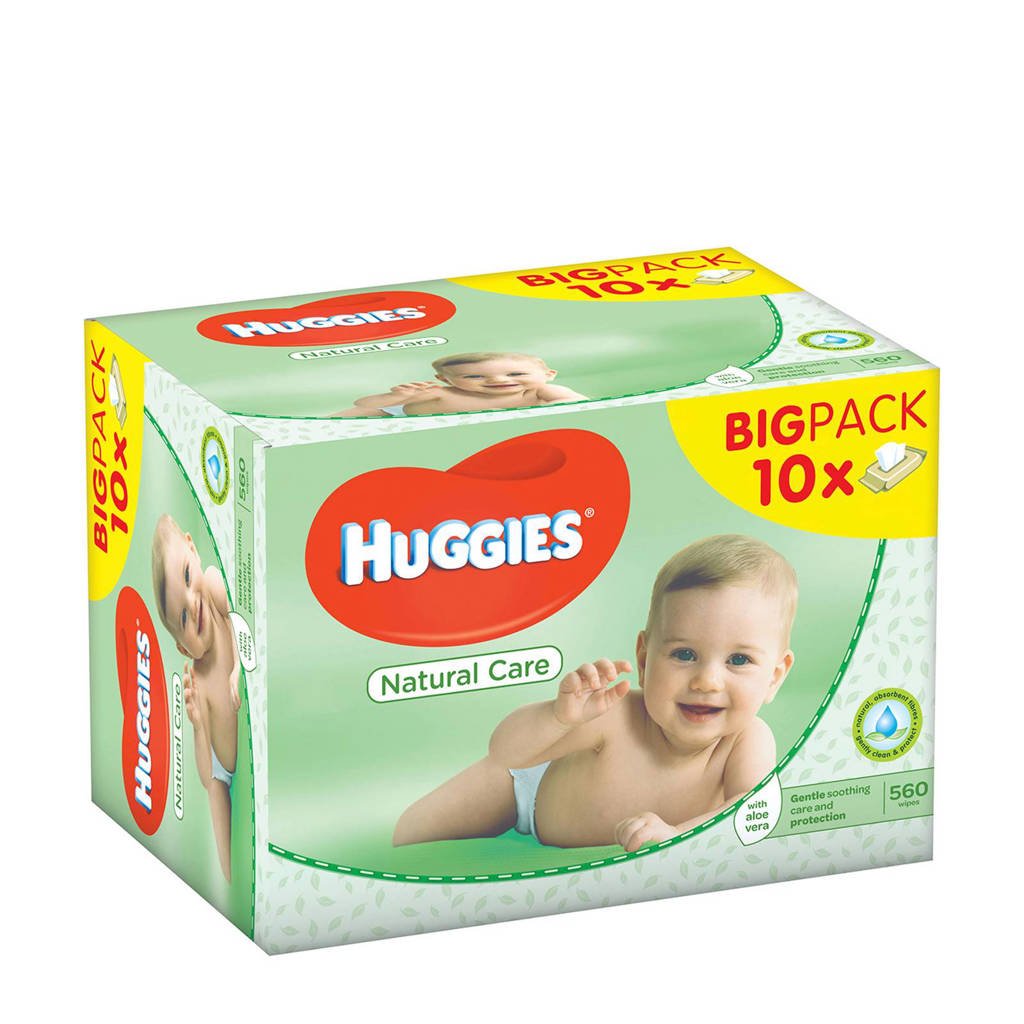 Huggies Natural Care babydoekjes - voordeelverpakking - 10x56 doekjes