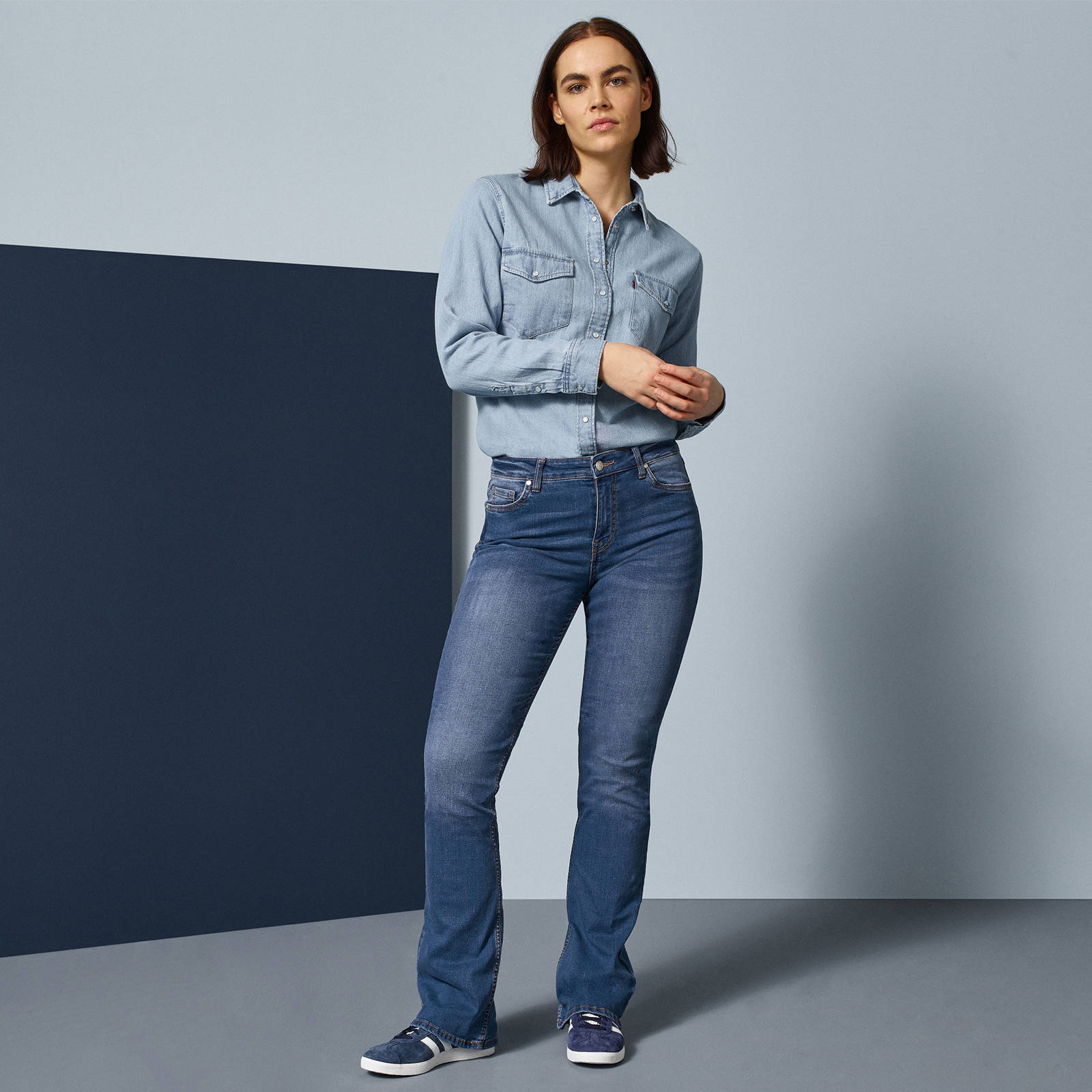 denim blouse