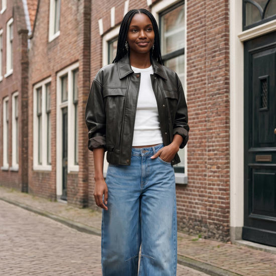 speel met vormen in barrel jeans