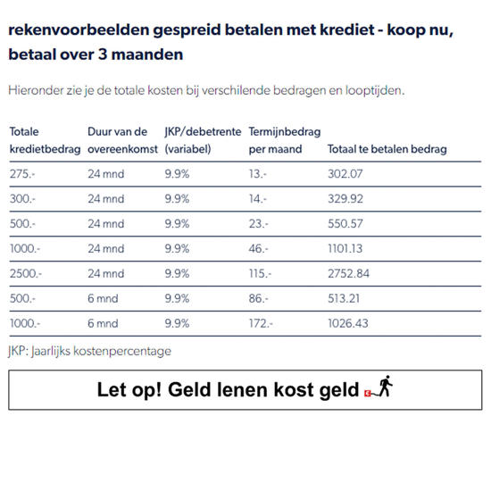 Koop nu betaal later: 3 maanden betaling | Wehkamp