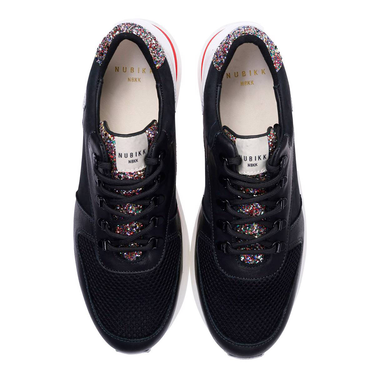 NUBIKK® Yeye Maze Glitter | Zwarte Sneakers | Officiële webshop
