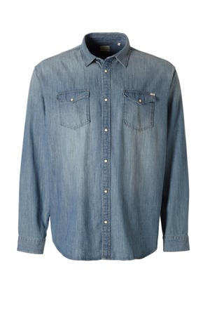 regular fit overhemd blue denim