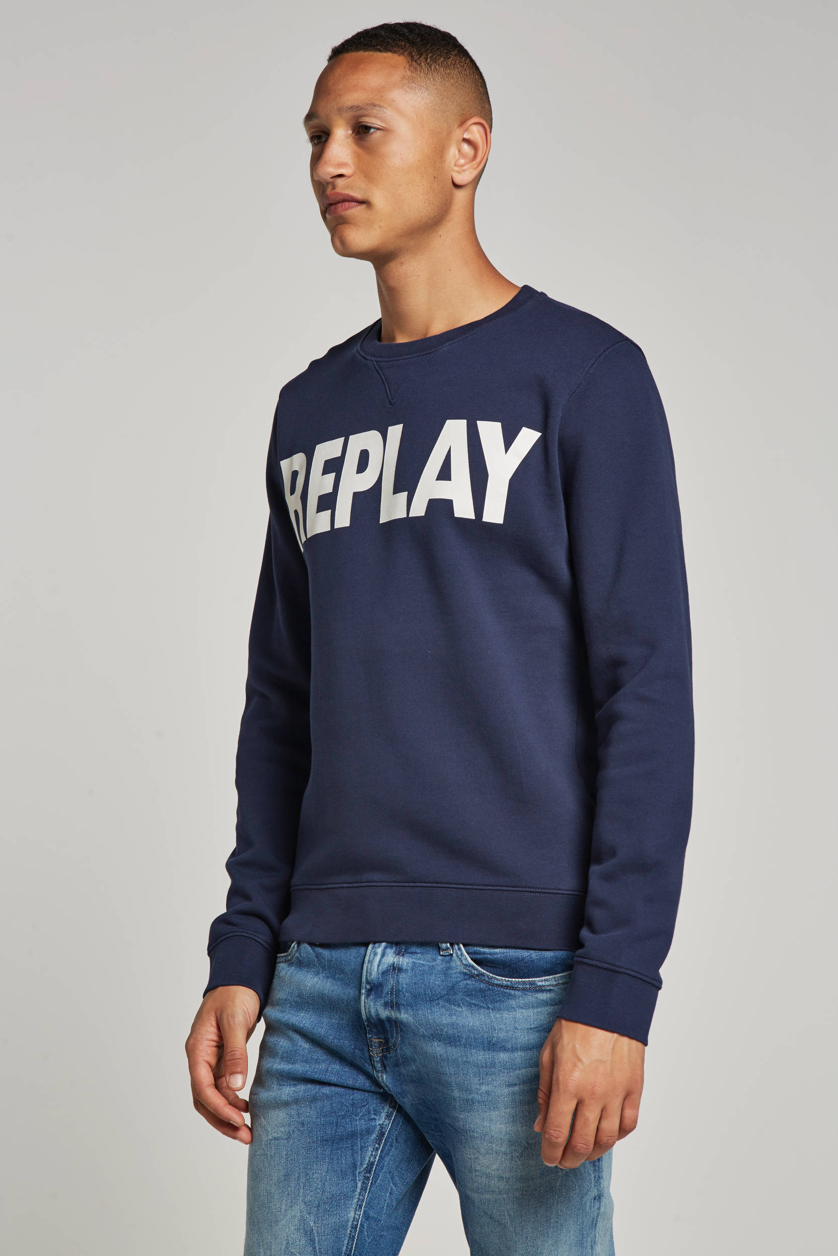 REPLAY sweater met logo donkerblauw | wehkamp REPLAY sweater met logo donkerblauw | wehkamp
