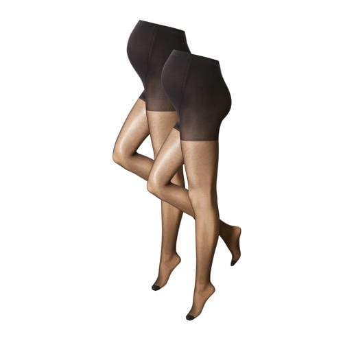 whkmp's own zwangerschapspanty 15 denier - set van 2 zwart afbeelding