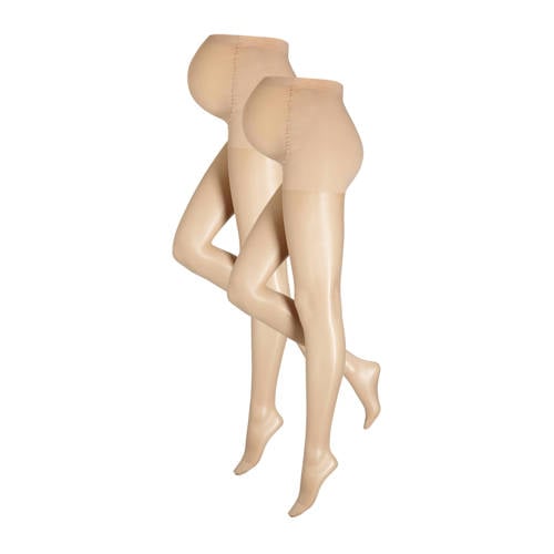 whkmp's own zwangerschapspanty 15 denier set van 2-beige afbeelding