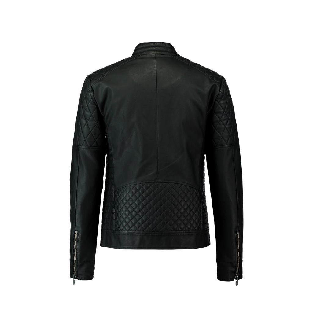 Jack & Jones Jorflores bikerjack voor heren, Zwart, S