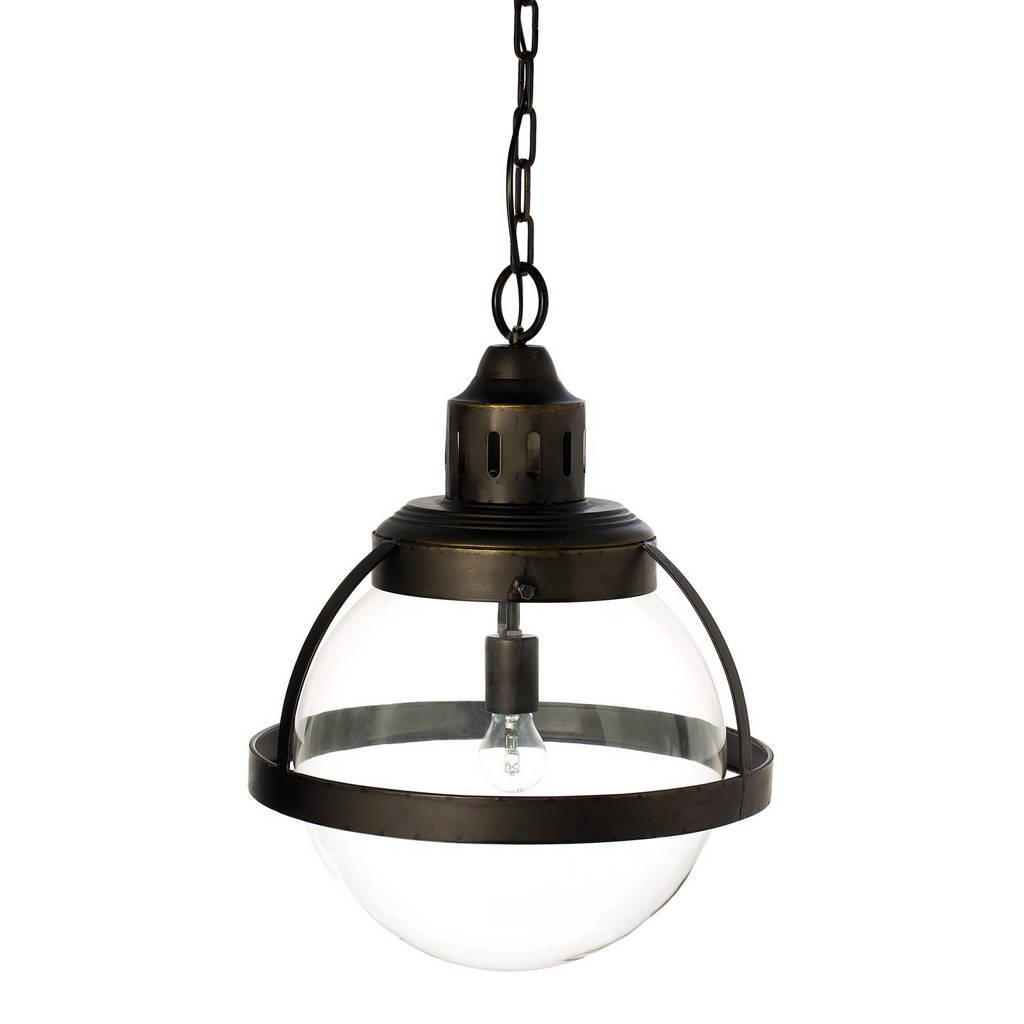 Riverdale hanglamp Boston, Helder zwart/donkergrijs