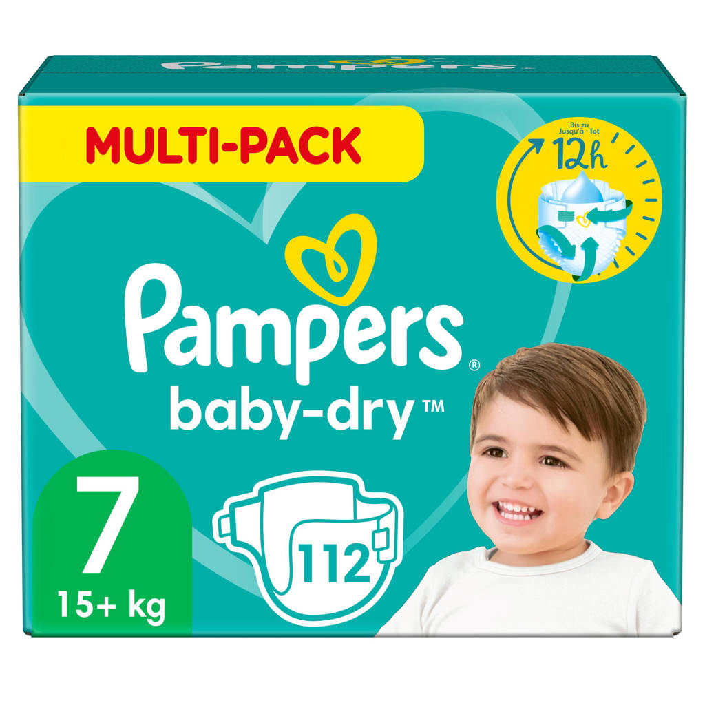 Pampers Baby-Dry maandbox maat 7 (15+ kg) 112 luiers