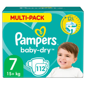 Wehkamp Pampers Baby-Dry maandbox maat 7 (15+ kg) 112 luiers aanbieding