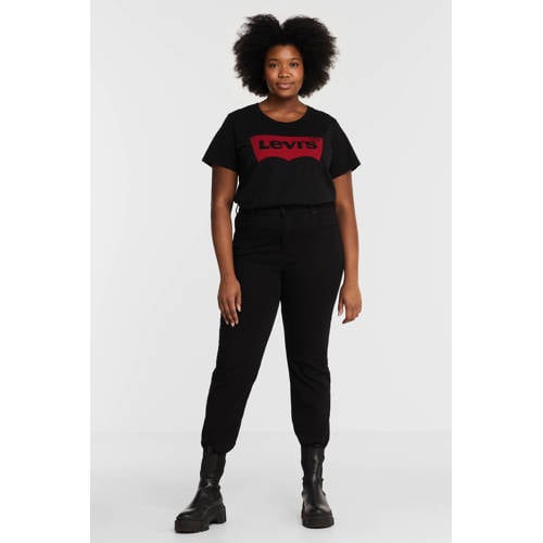 Levi's Plus Perfect Tee T-shirt met logo zwart/rood afbeelding