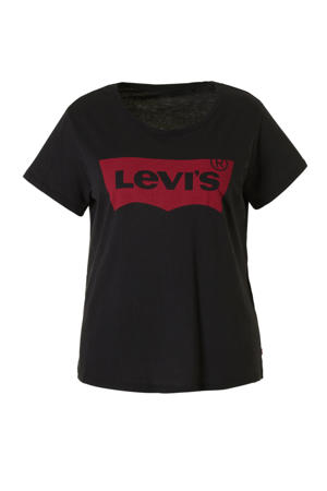 Perfect Tee T-shirt met logo zwart/rood
