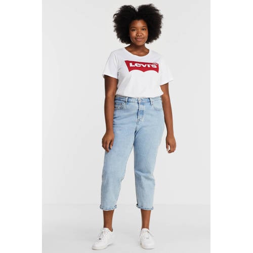 Levi's Plus T-shirt Perfect Graphic Tee met logo wit/rood afbeelding