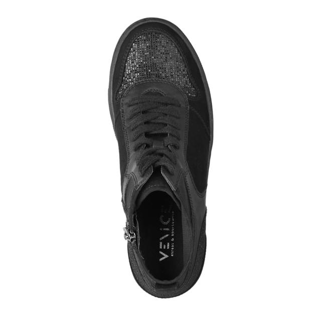 vonk Yoghurt grafisch vanHaren Venice sneakers met inwendige sleehak zwart | wehkamp