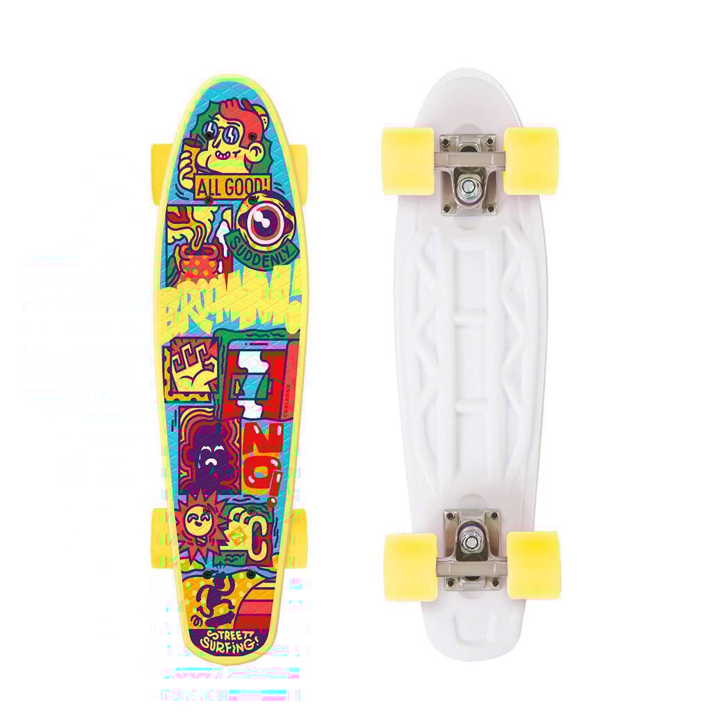 StreetSurfing Corleone penny board, Geel/wit