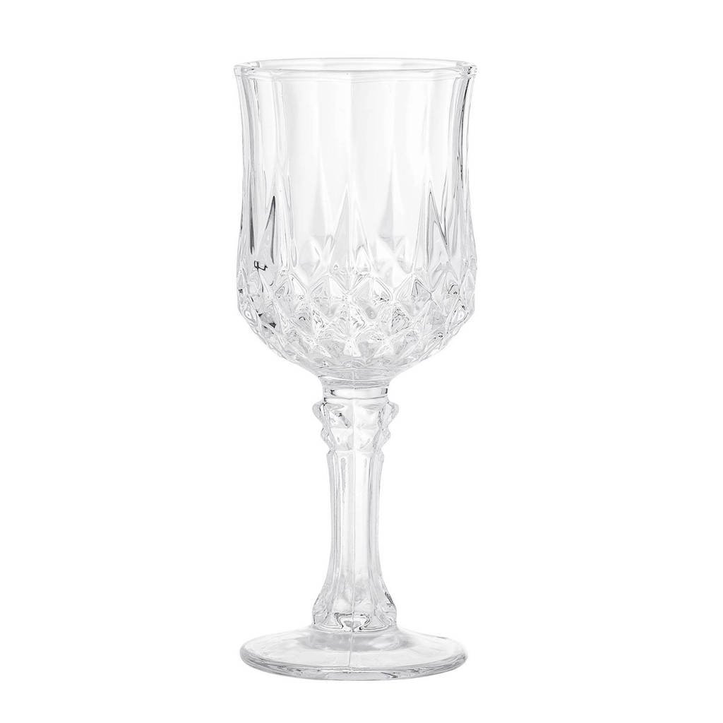 Bloomingville witte wijnglas (Ø6,5 cm), Transparant