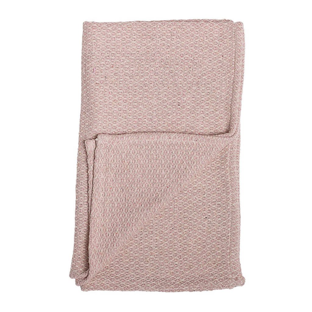 Bloomingville plaid (100x80 cm), Roze