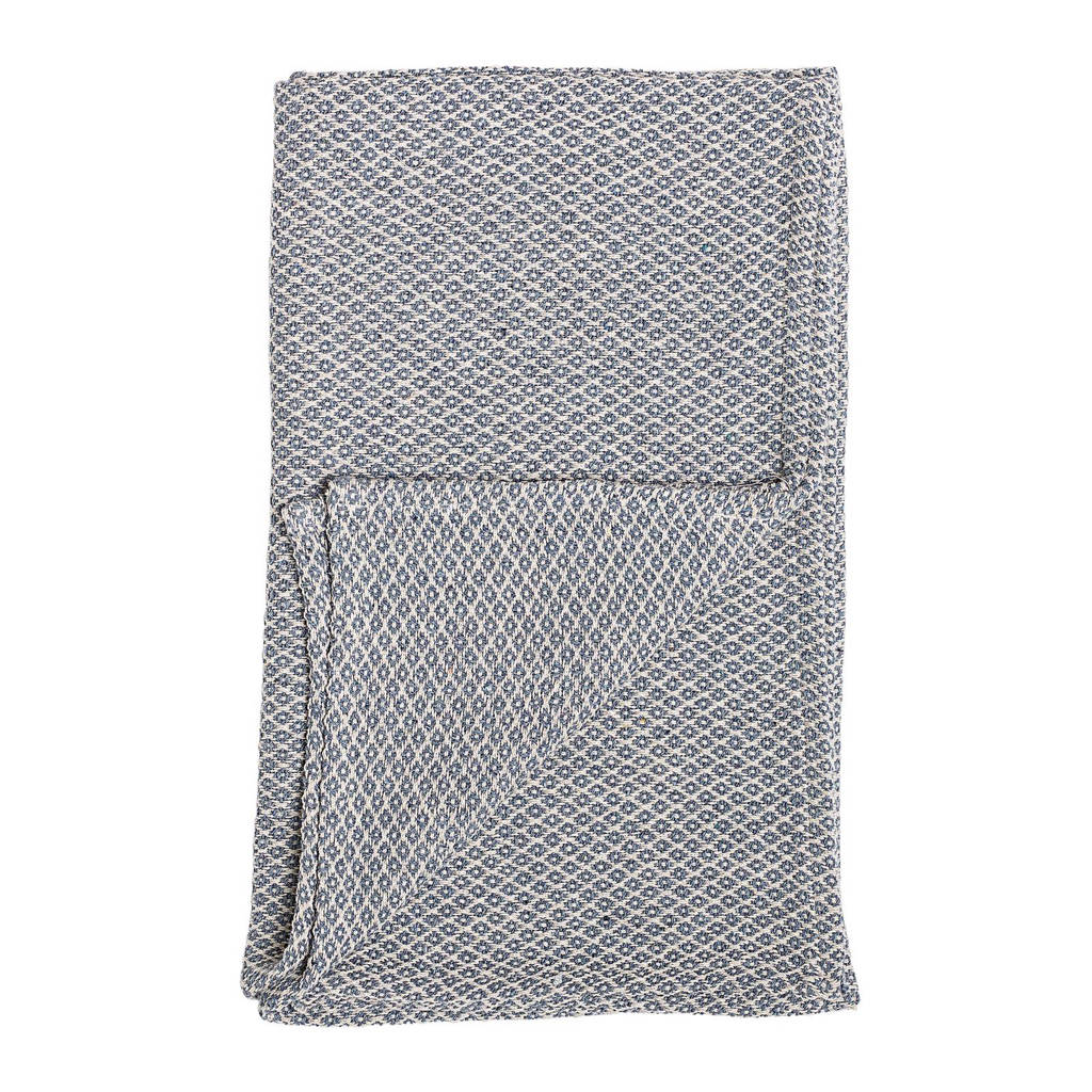 Bloomingville plaid (100x80 cm), Blauw
