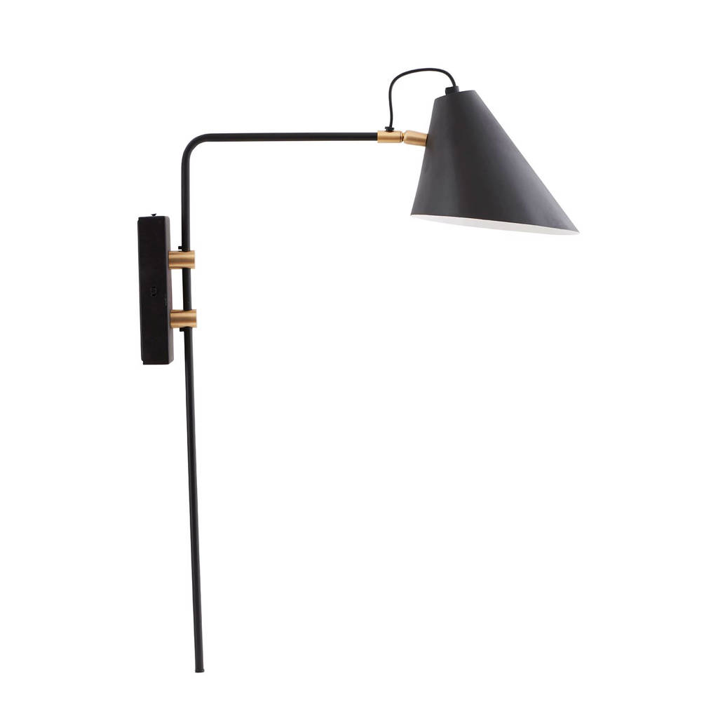 House Doctor wandlamp Club, Zwart/goud