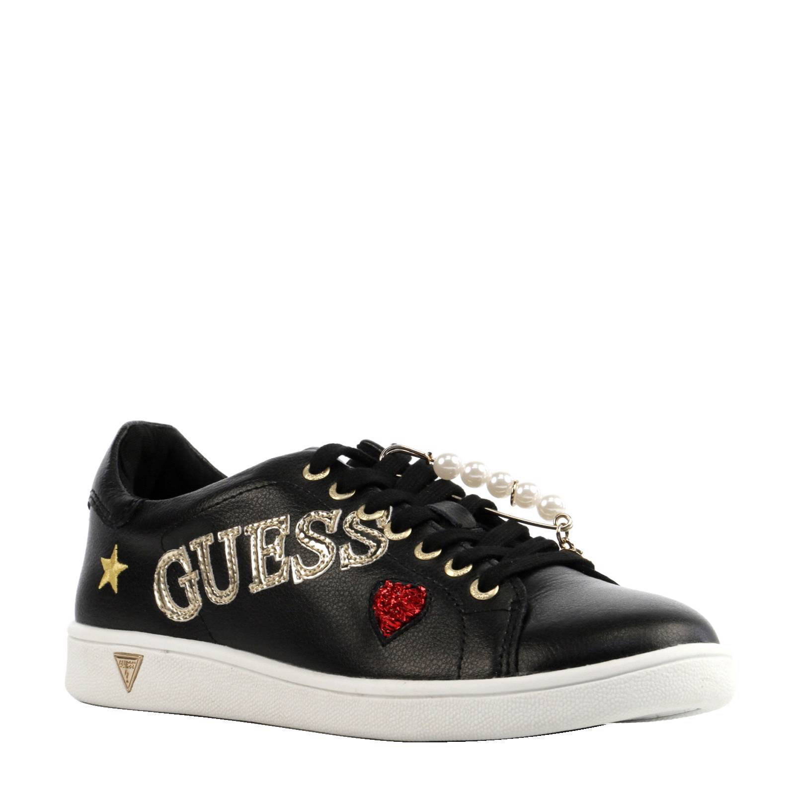 GUESS Fispe 1 leren sneakers met patches | wehkamp
