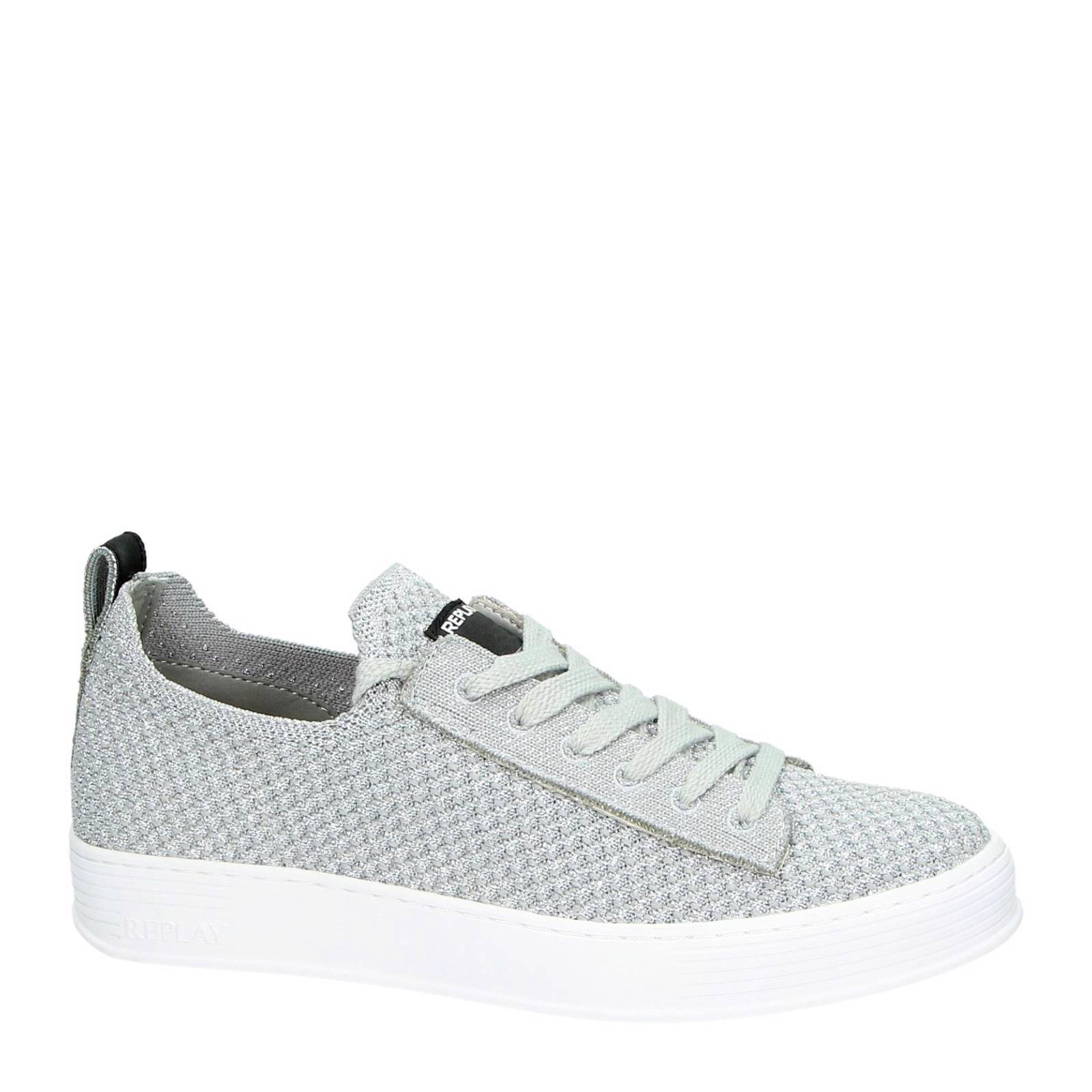replay sneakers dames zilver