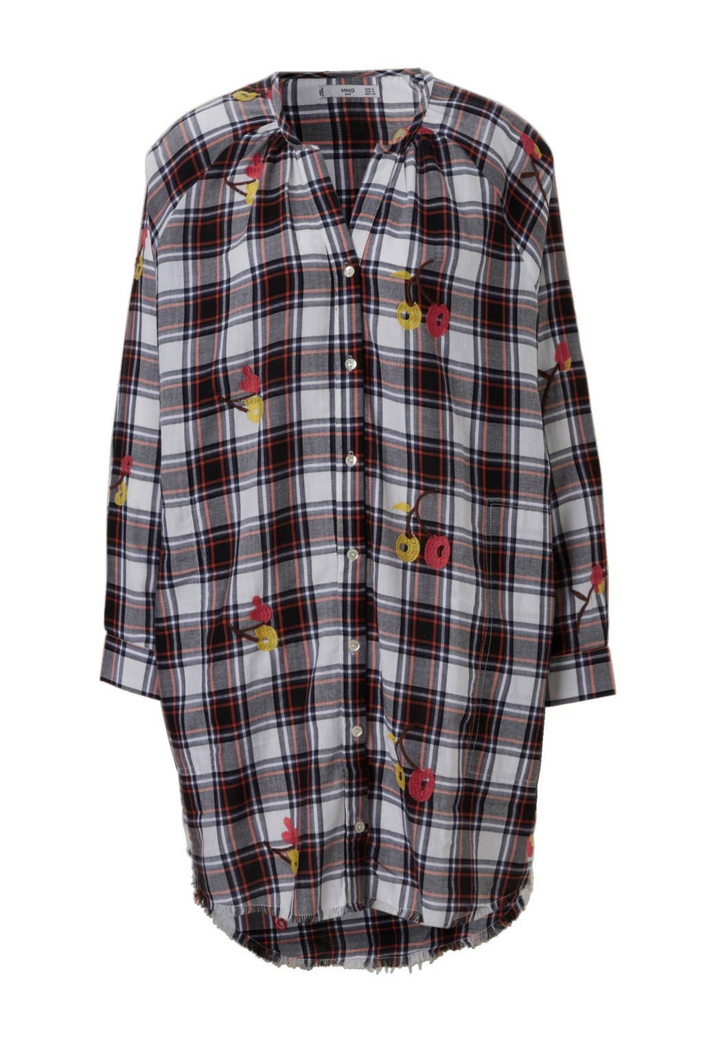 Wonderbaar Mango lange geruite blouse met borduursels | wehkamp LN-35